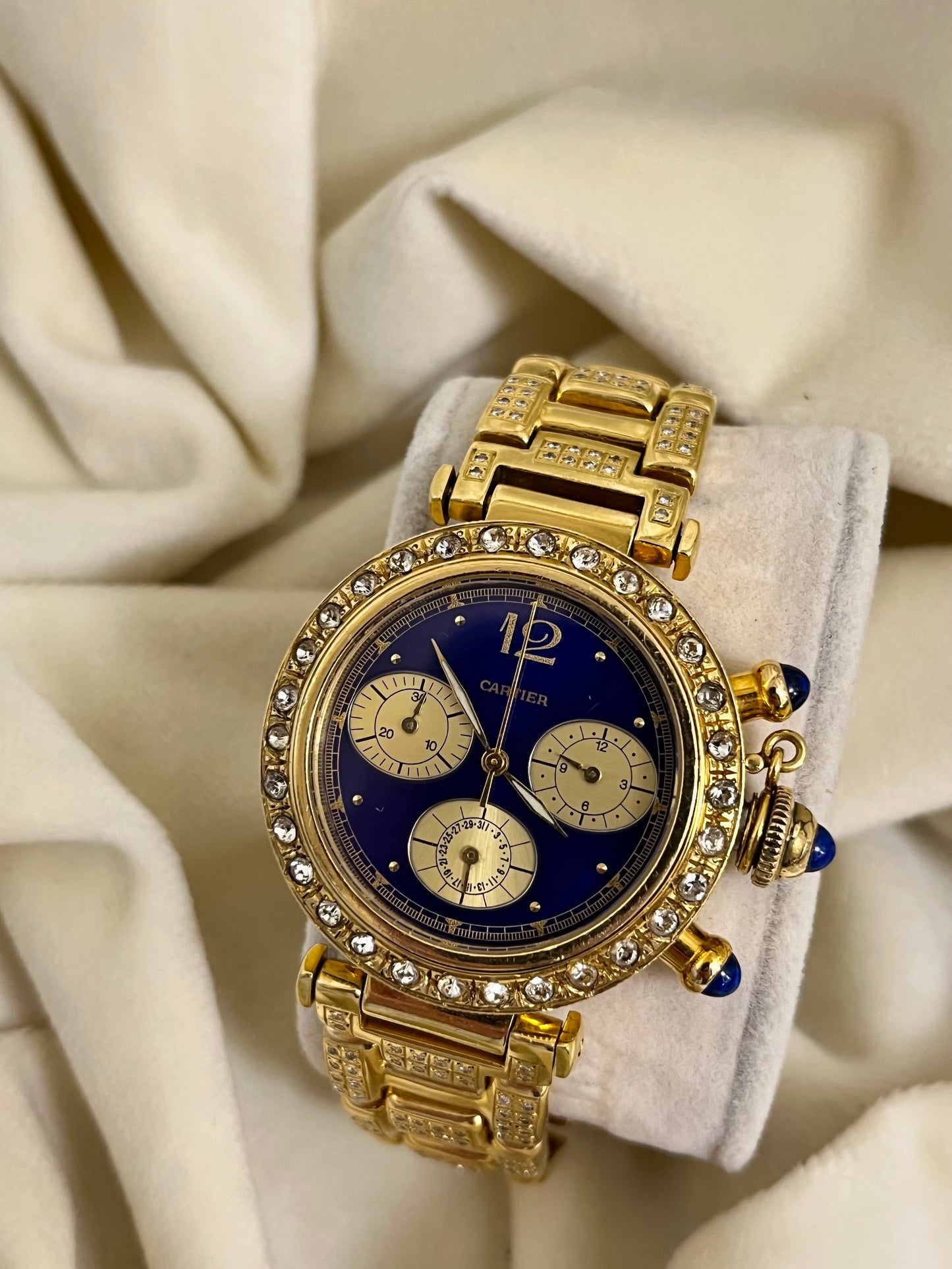 Auksinis Cartier Pasha Chronograph laikrodis