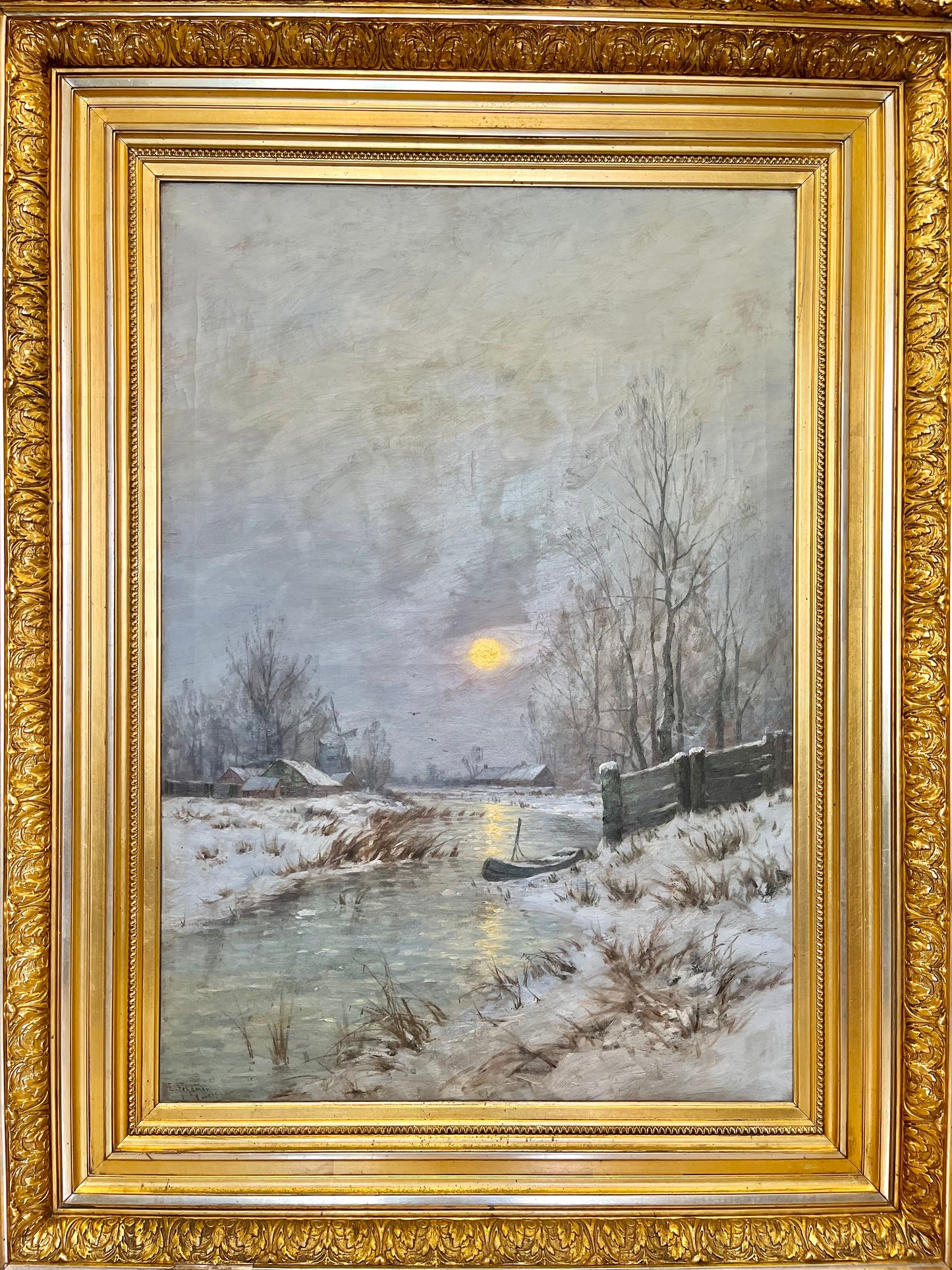 Eugene Fehdmer (1846-1918) paveikslas "Saulėta žiema"