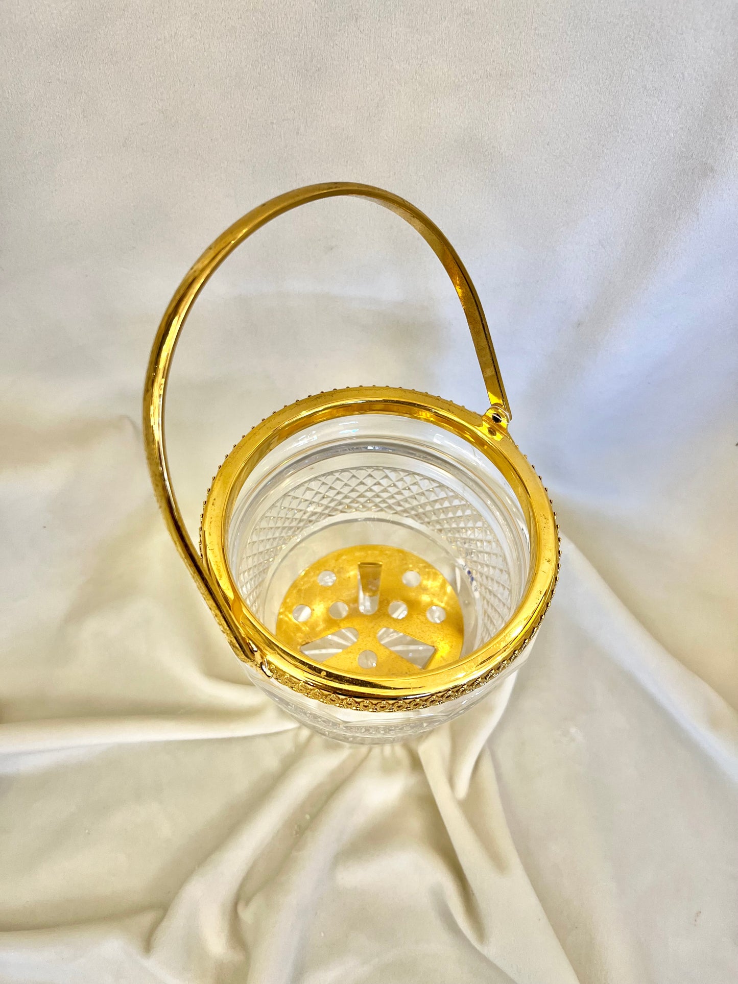 Krištolinis ledukų arba gabalinio cukraus indelis