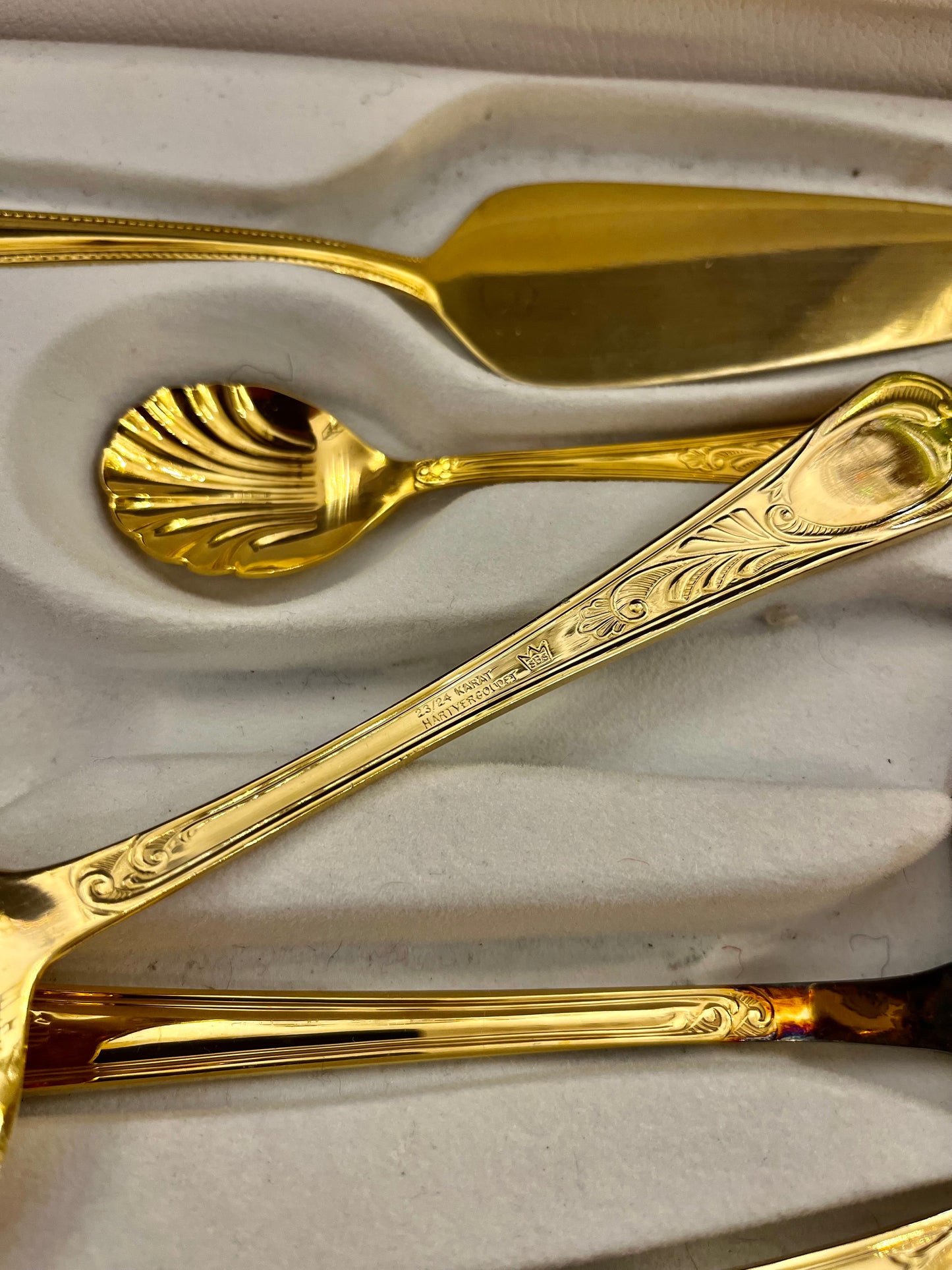 23/24 karatais auksuoti stalo įrankiai 12 asmenų (Solingen)