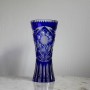 blue crystal vase hand made