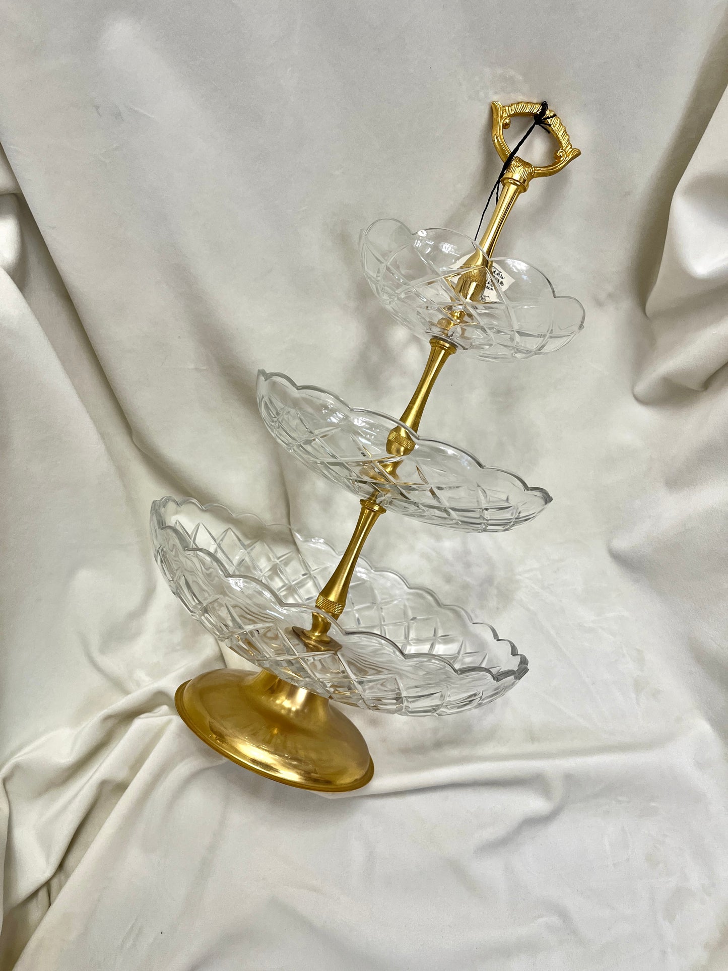 Krištolinis, trijų aukštų Val Saint Lambert indas