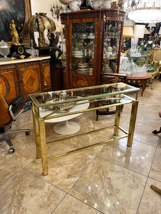 Žalvarinė konsolė su stiklu