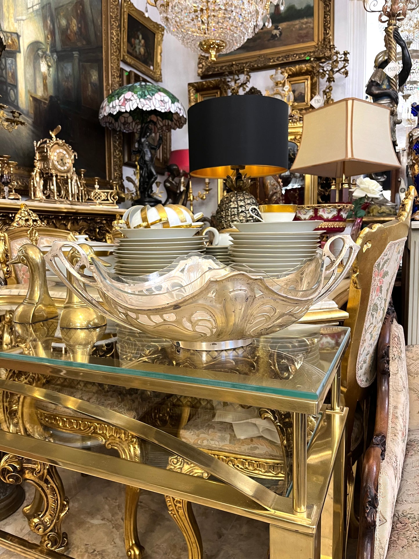 Sidabruotas Art Nouveau stiliaus indas