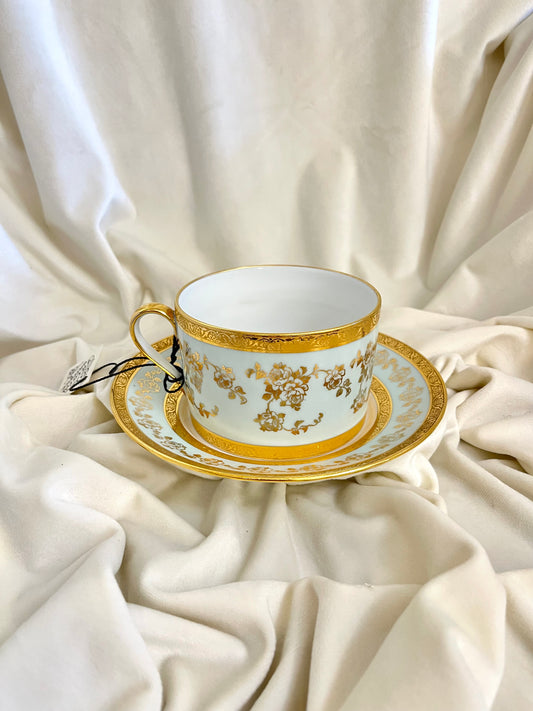 Didelis Limoges porcelianinis puodelis su lėkštute(400ml)