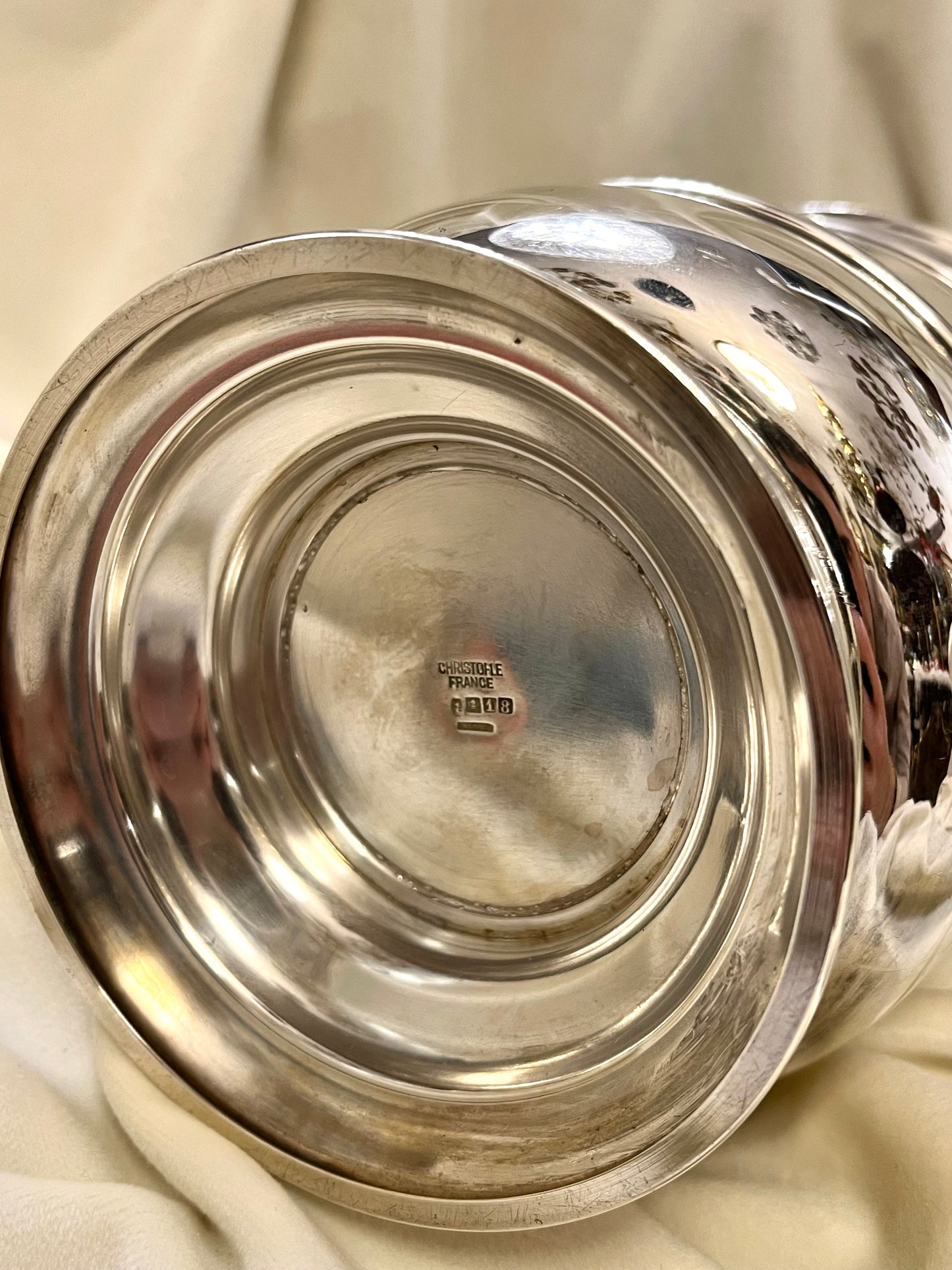 Sidabruotas “Christofle” šampano kibirėlis