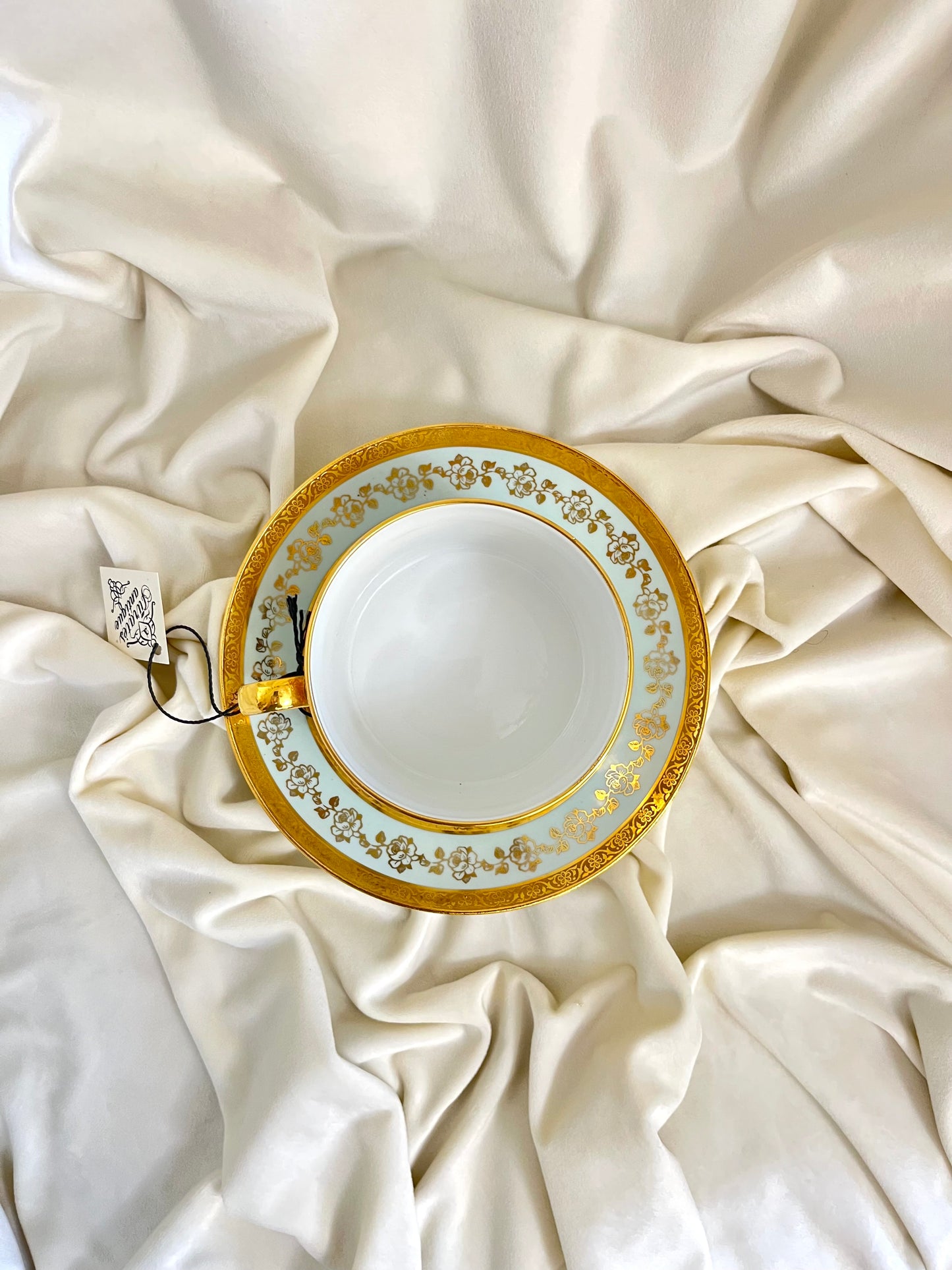 Didelis Limoges porcelianinis puodelis su lėkštute(400ml)