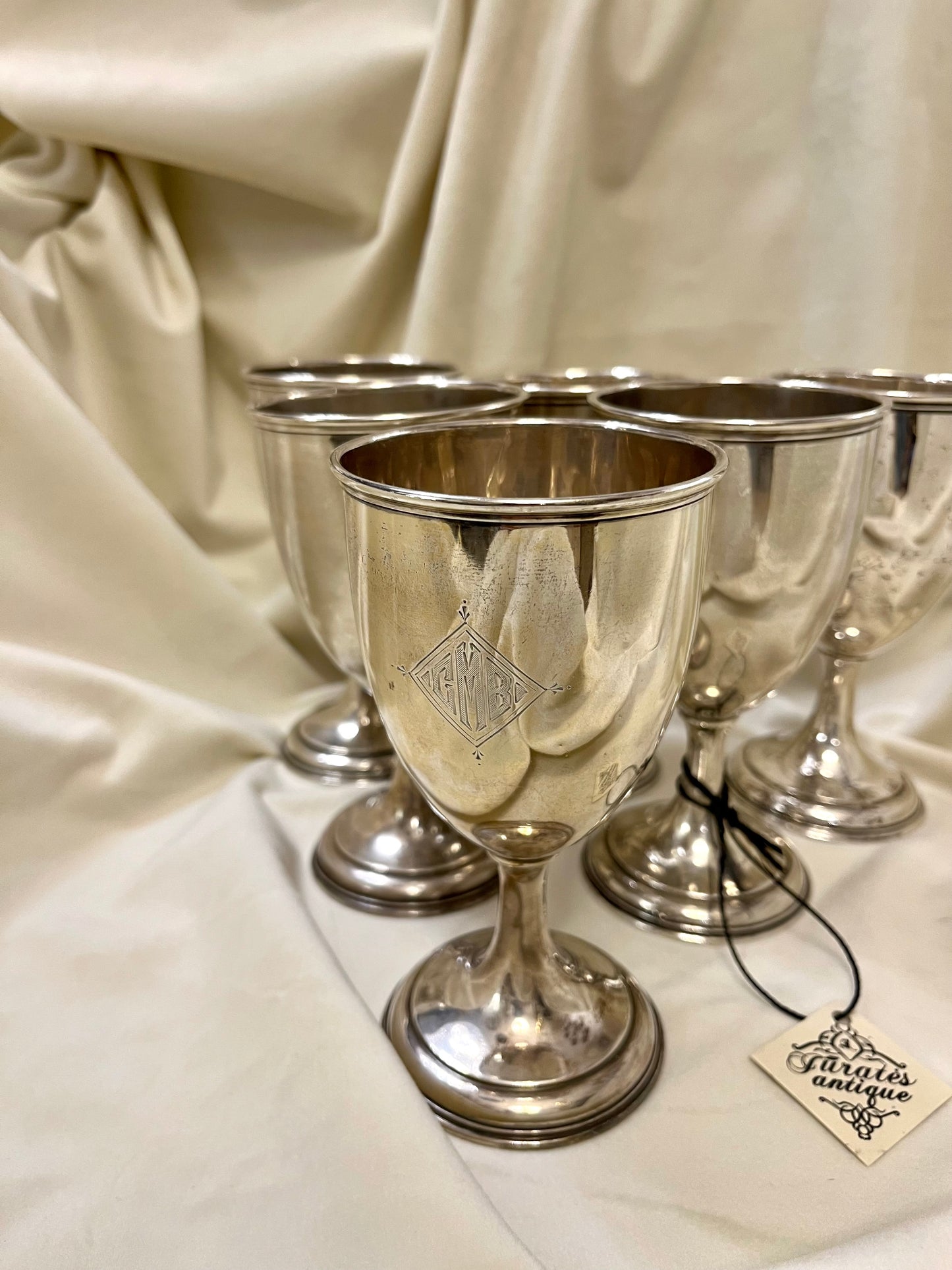 6 vnt. Sidabrinių taurių komplektas