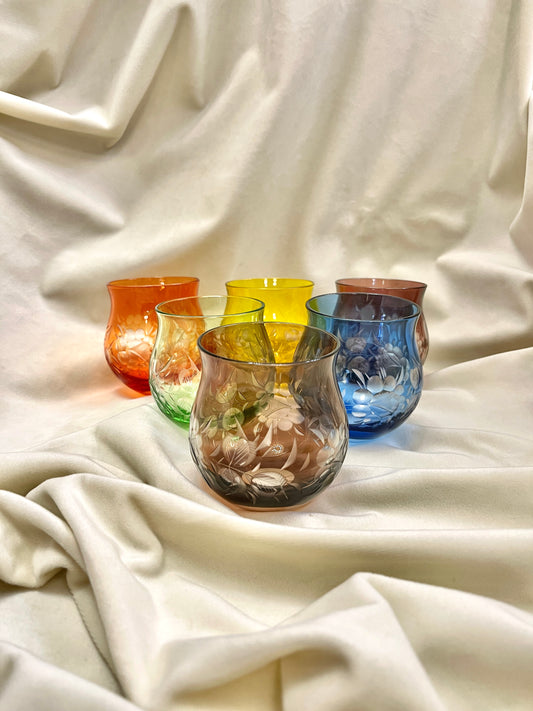 Spalvoto krištolo taurių komplektas (6 vnt.)