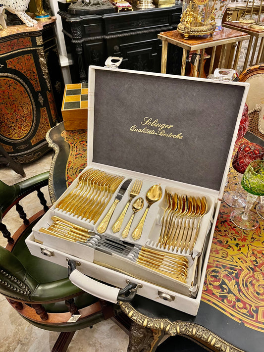 23/24 karatais auksuoti stalo įrankiai 12 asmenų (Solingen)