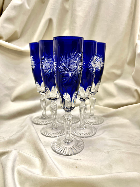 Krištolinių šampano taurių rinkinys