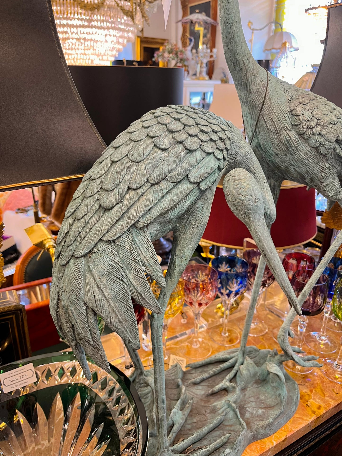 Bronzinė gervių poros skulptūra