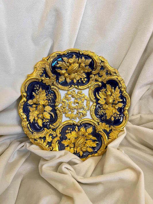 Meissen porceliano lėkštė su kobalto glazūra