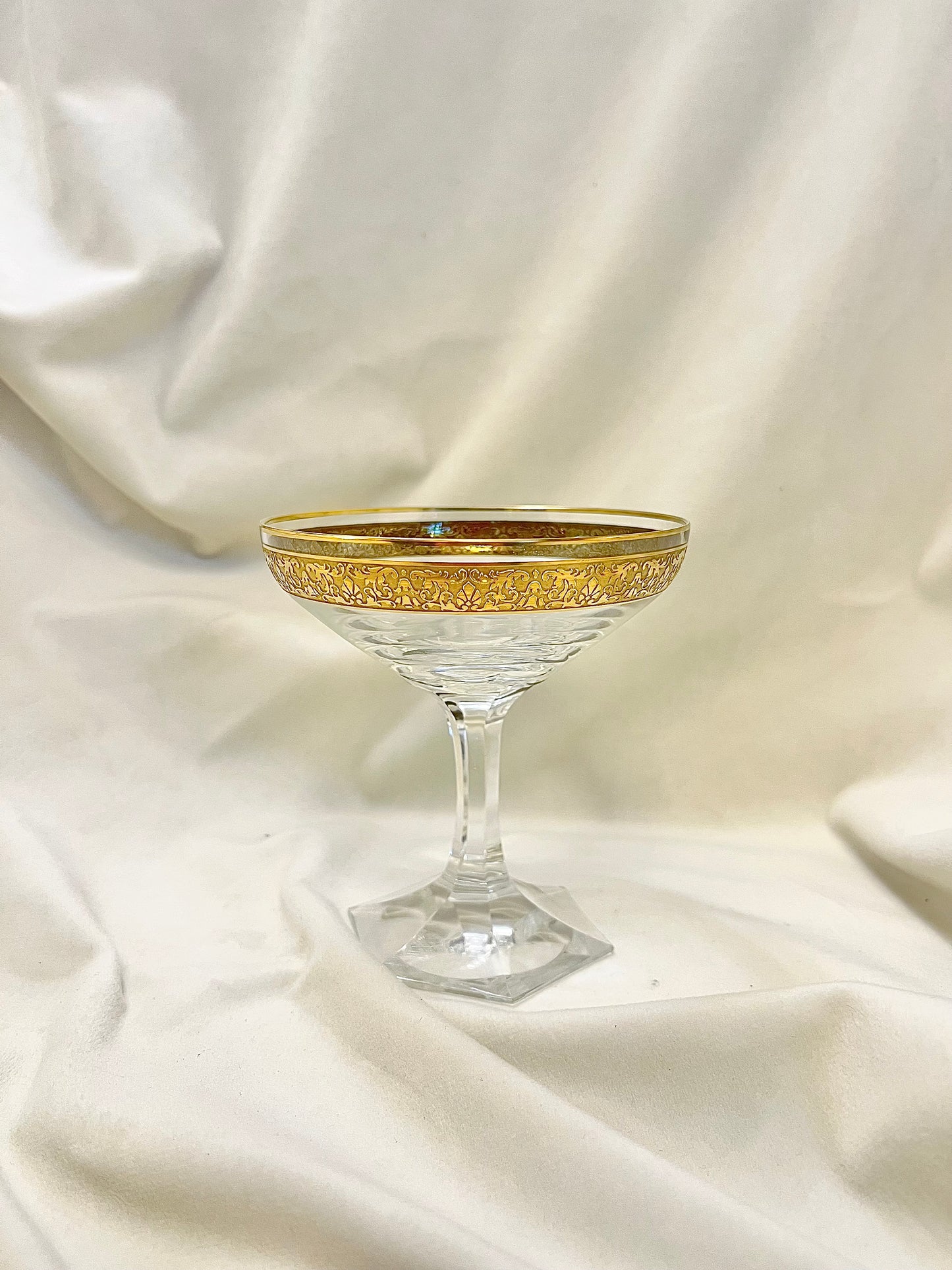 „Moser“ šampano taurė su auksavimu (yra keli vnt.)